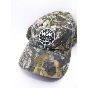 NWOT NGK Spark Plugs Dad Hat Ball Cap Camo Camouflage Strapback Tree Adjustable